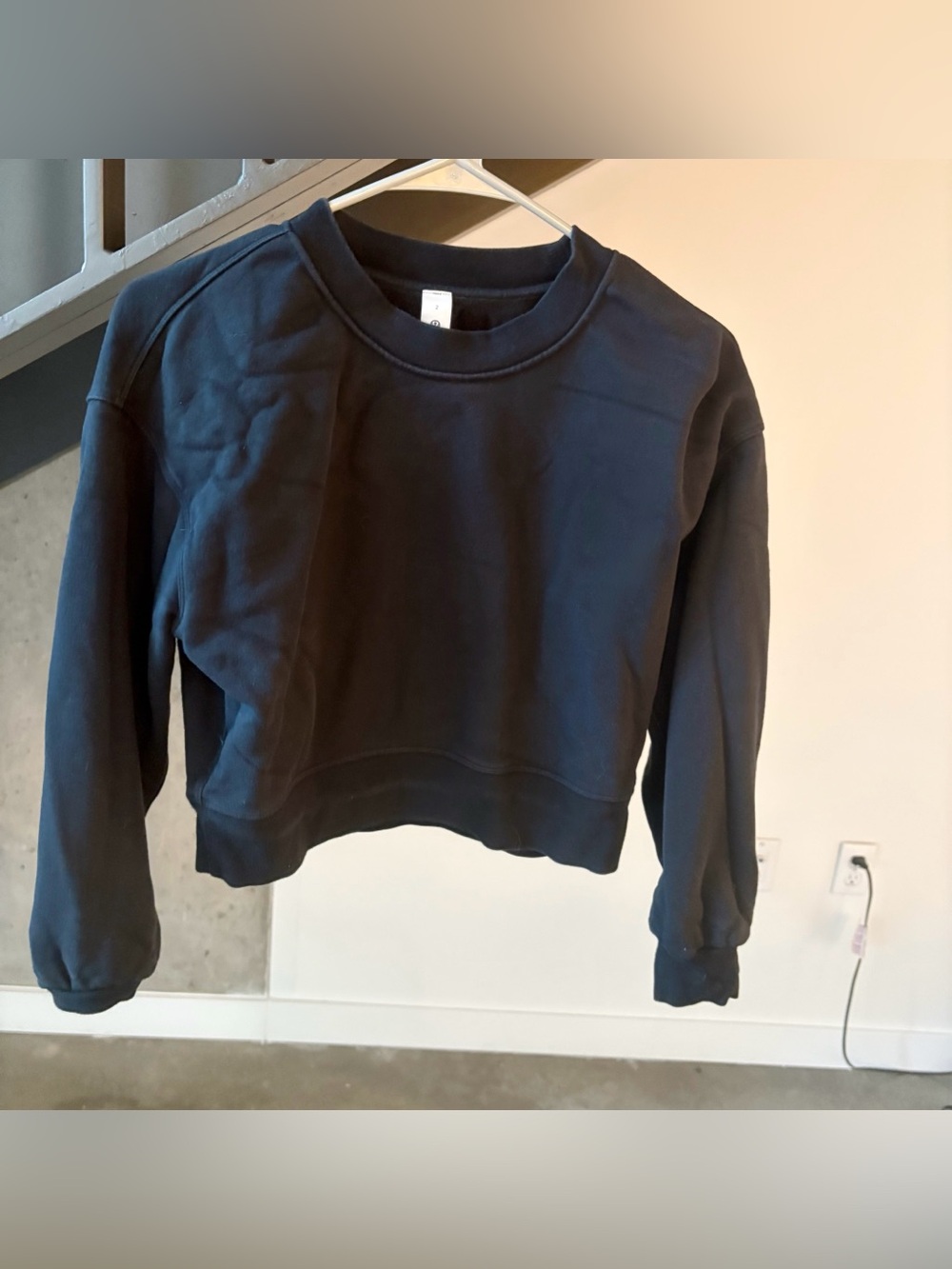 Lululemon Perfectly Oversized Cropped Terry Sweatshirt in Black